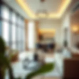 Modern flat interior in Al Quoz showcasing spacious living area