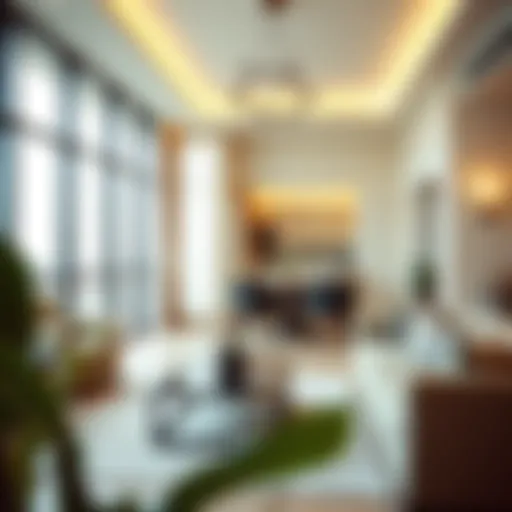 Modern flat interior in Al Quoz showcasing spacious living area