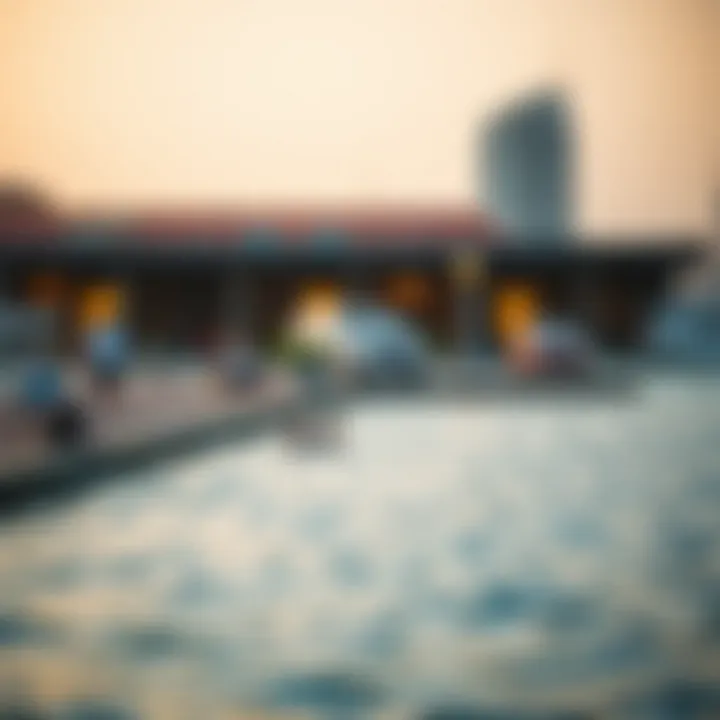 Tranquil waterfront scenes capturing leisure activities