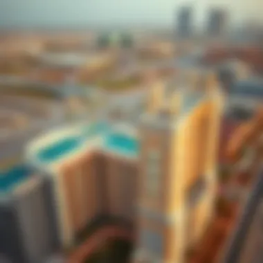 Key Locations in Abu Dhabi's Hospitality Landscape Aerial view of a prominent hotel apartment location in Abu Dhabi