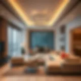 Luxurious hotel apartment interior showcasing modern design