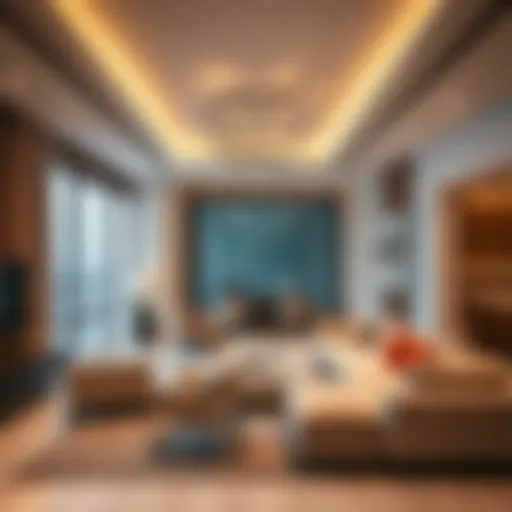 Luxurious hotel apartment interior showcasing modern design