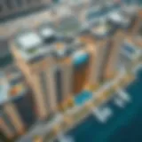 Aerial view showcasing the stunning architecture of Marina Suites