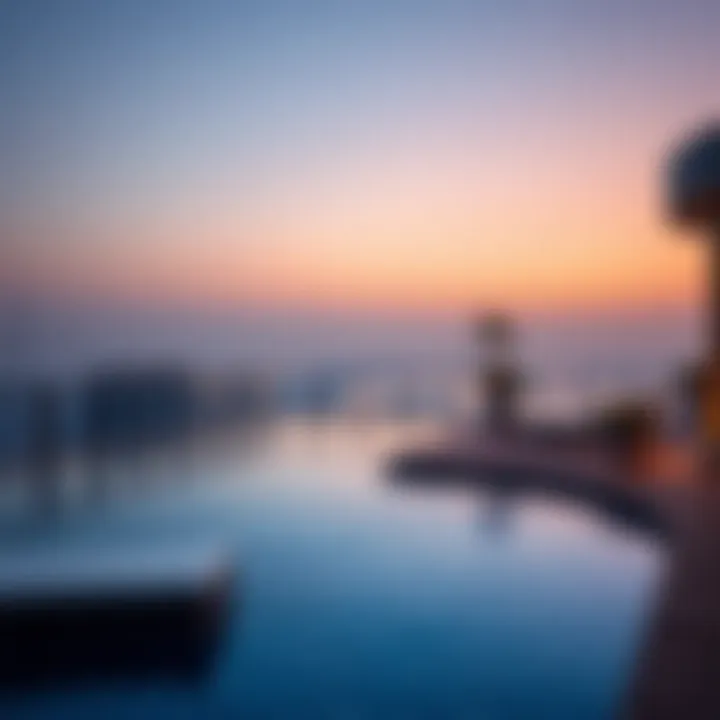 Rooftop Pool with Panoramic Views Stylish rooftop pool with panoramic views of Dubai