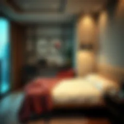 A cozy single bed setup in a stylish Dubai apartment showcasing modern interior design.