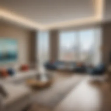 Elegant Living Area in Mövenpick Hotel Apartments Elegant living area in Mövenpick Hotel Apartments