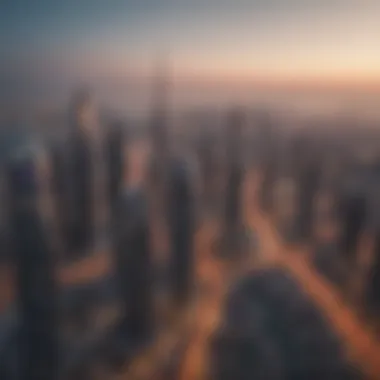 Panoramic view of Downtown Dubai from Mövenpick