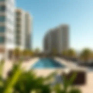 Luxurious Amenities in Park Heights Luxurious amenities including a swimming pool and lounging area in Park Heights