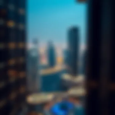 Panoramic city skyline view from the Park Towers balcony