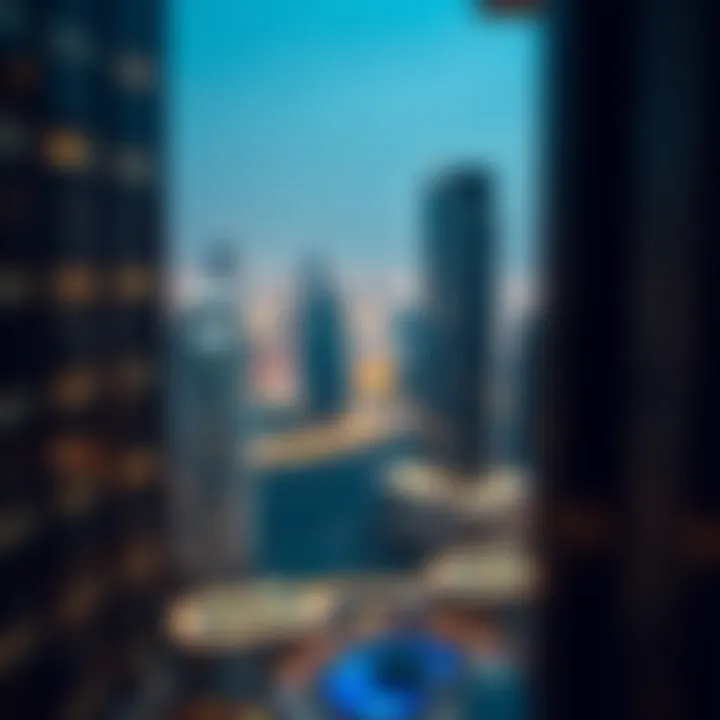 Panoramic city skyline view from the Park Towers balcony