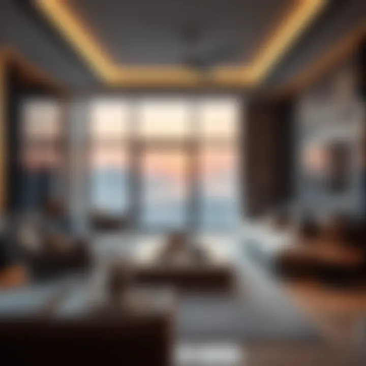 Modern Living Room with Scenic View Modern living room with view