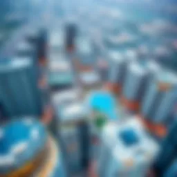 Aerial view of Safeer Khalifa City showcasing its modern architecture