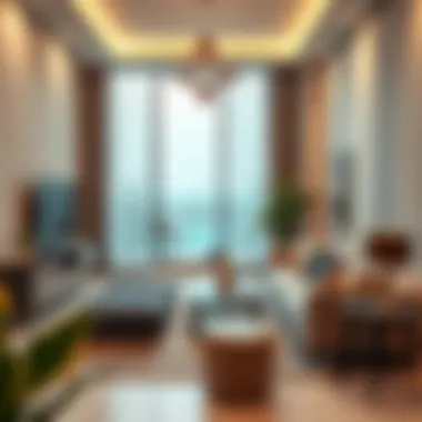 Chic Shared Living Environment in Dubai Modern shared living space in Dubai with contemporary furnishings