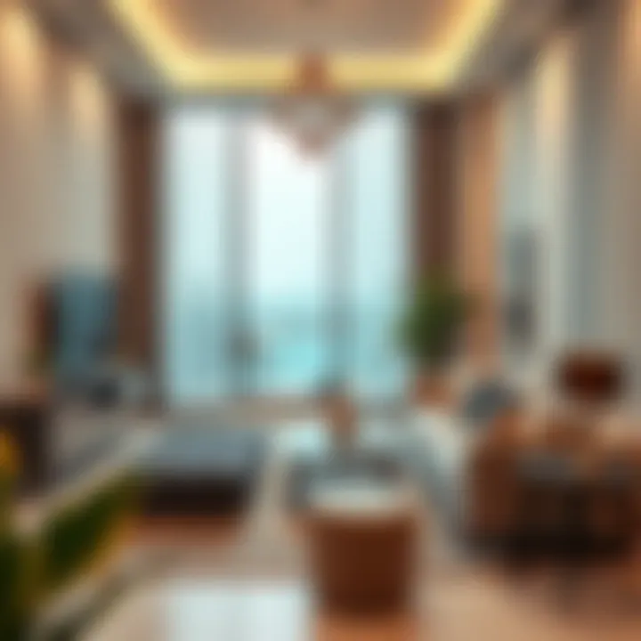 Chic Shared Living Environment in Dubai Modern shared living space in Dubai with contemporary furnishings