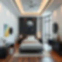 A modern single room showcasing minimalist design