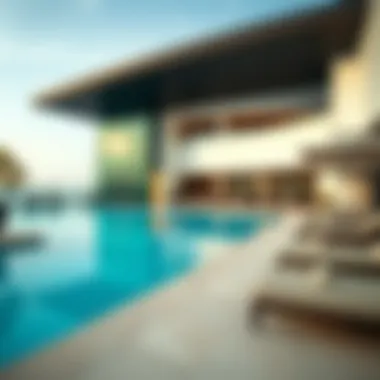 Sophisticated Pool Area at SLS Apartments Elegant pool area at SLS Apartments