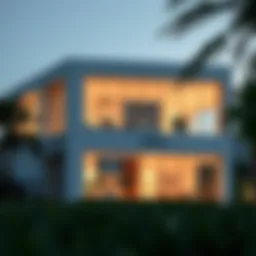 Exterior view of the Sobha Hartland Sales Gallery showcasing modern architecture