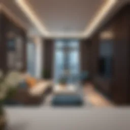 Stylish interior of a modern studio apartment in Al Nahda