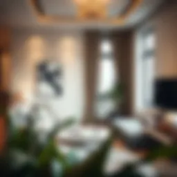 Modern studio apartment interior with elegant decor