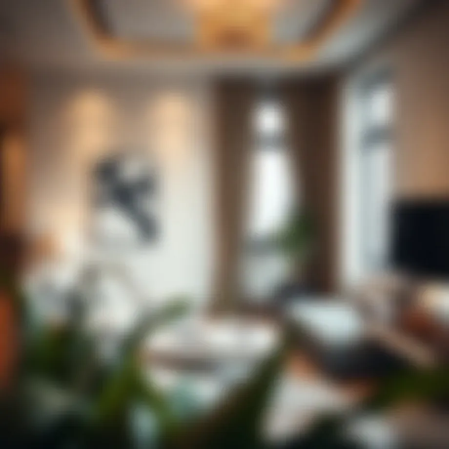 Modern studio apartment interior with elegant decor