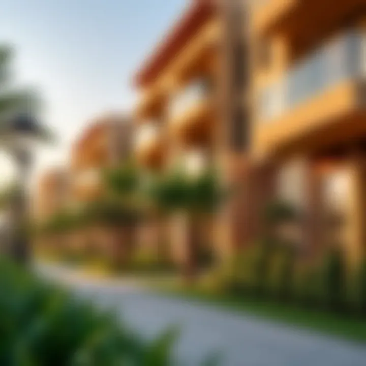 Residential Living in Tecom Barsha Heights Luxurious residential apartments in Tecom Barsha Heights with lush landscaping