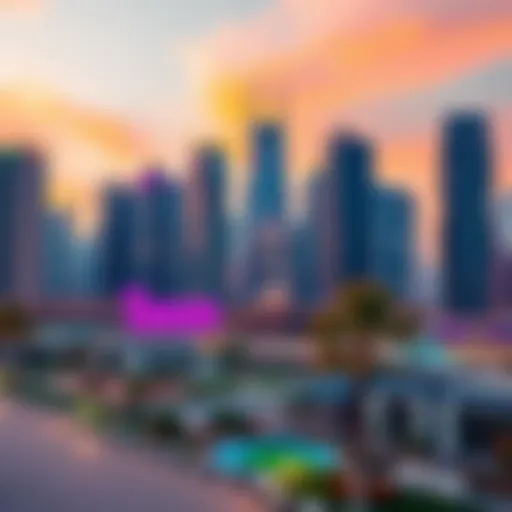 A vibrant skyline view of Tecom Barsha Heights showcasing modern architecture