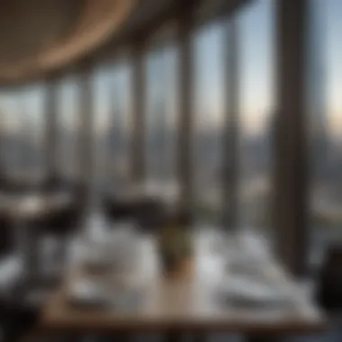 Dining area with a view at The Address Downtown Dubai