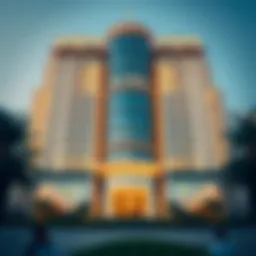 Stunning exterior view of Al Habtoor Building showcasing modern architecture