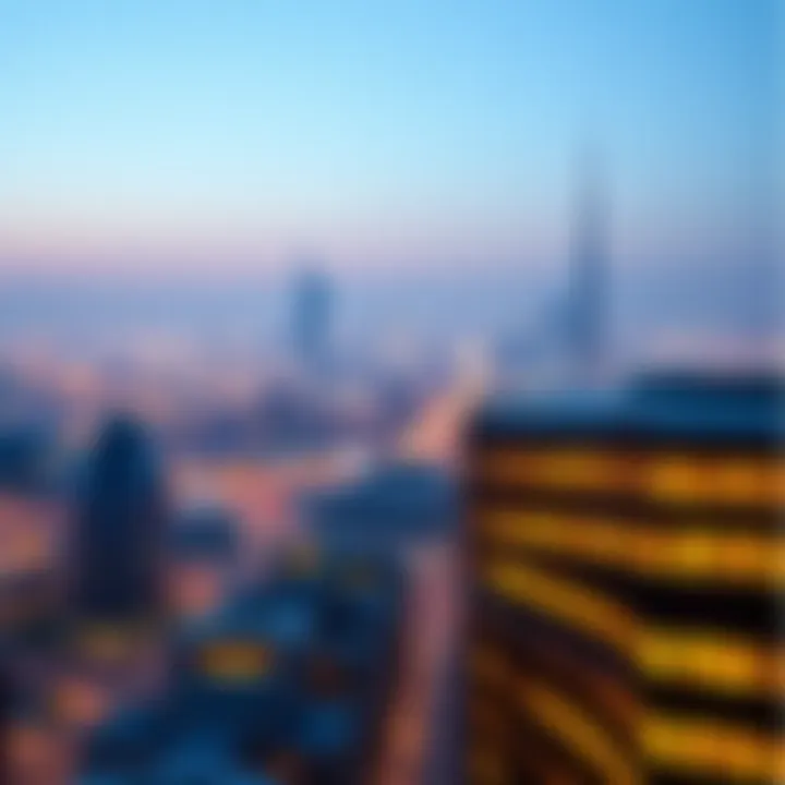 Dubai Skyline from Al Zain Panoramic view of Dubai skyline from Al Zain Building