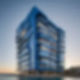 Stunning facade of the Blue Reef Building showcasing modern architectural design