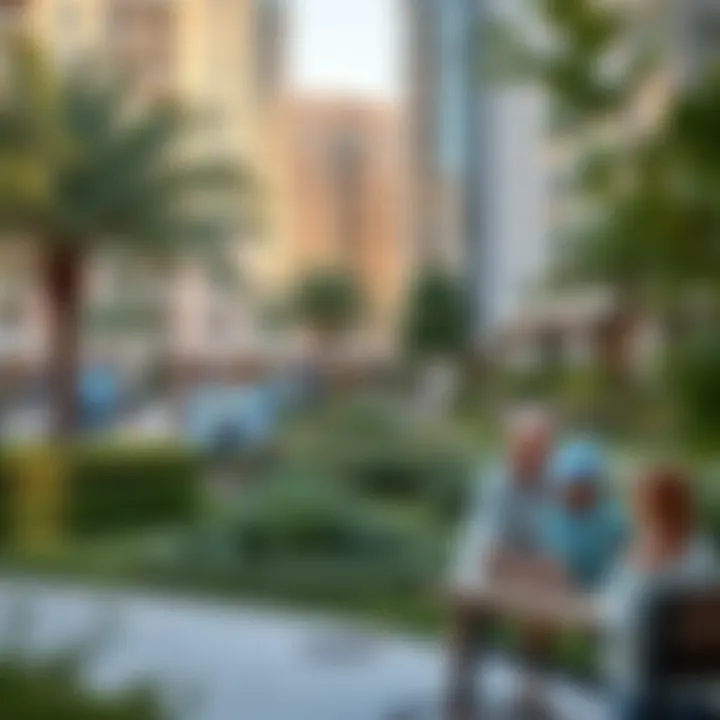 Vibrant community life in The Cove with lush green spaces