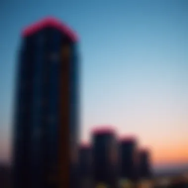 Indigo Tower at Sunset Indigo Tower at sunset highlighting its silhouette against the sky