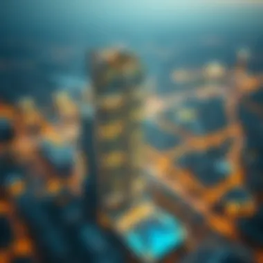 Strategic Location of the New Al Shafar Building in Dubai Aerial view of the New Al Shafar Building's location in Dubai