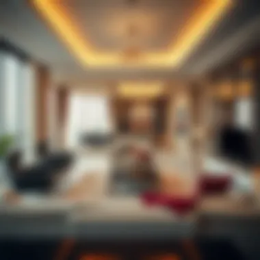 Luxury Apartment Interior in Wasl Tower Interior shot of a luxury apartment in Wasl Tower reflecting contemporary living