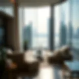 Luxurious waterview apartment with skyline view