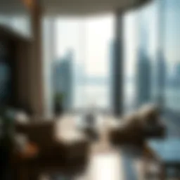 Luxurious waterview apartment with skyline view