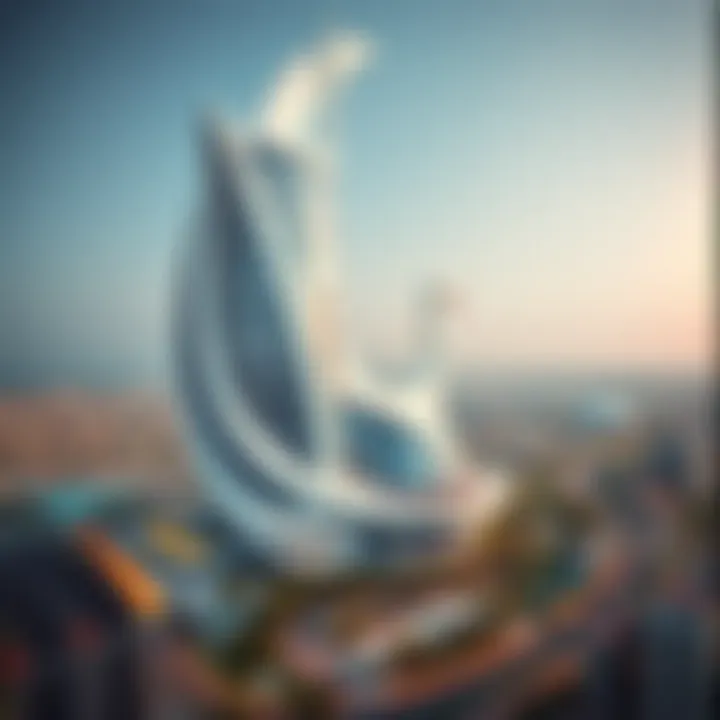 Aerial View of the Architectural Marvel Aerial view of the White Swan Building showcasing its unique architecture