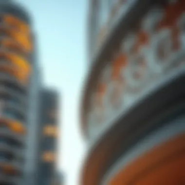 Intricate Facade Details of the White Swan Building Close-up of the White Swan Building's facade highlighting intricate details