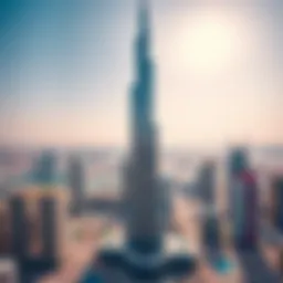 Aerial view of Burj Khalifa showcasing its architectural grandeur