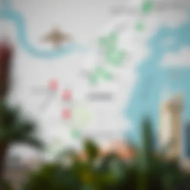 Map highlighting key locations in Mussafah Shabia