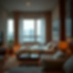 Cozy studio apartment interior in Dubai