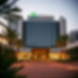 Exterior view of Holiday Inn Suites in Dubai Science Park showcasing modern architecture