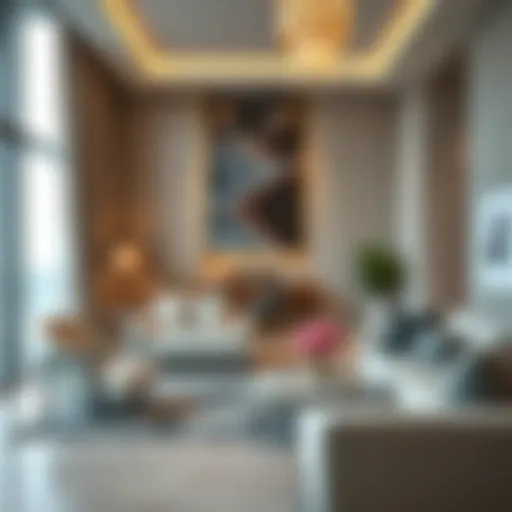 Elegant hotel apartment interior with modern furnishings