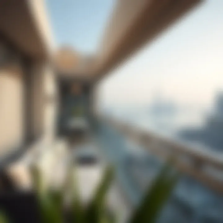 Breathtaking view from the balcony overlooking Dubai Creek and city skyline