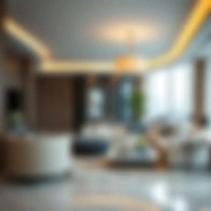 Luxurious living room interior of a residence at Hyatt Regency Dubai Creek Heights