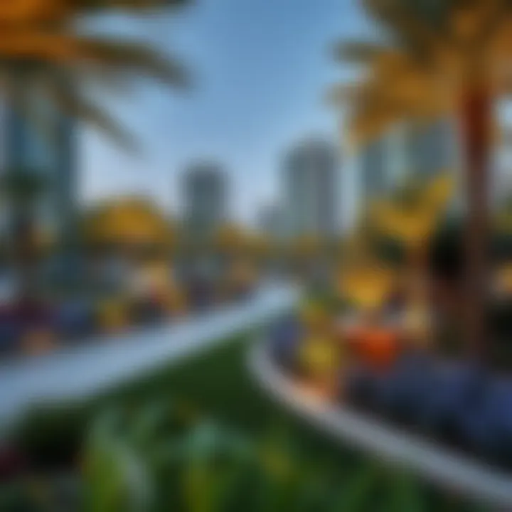 Landscaped Environment Surrounding Icon Bay Beautifully landscaped surroundings at Dubai Creek Harbour