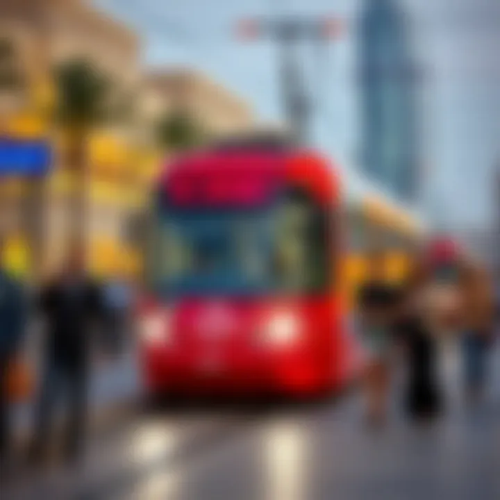 Community Engagement at JBR 1 Tram Station People enjoying the tram service at JBR 1 station