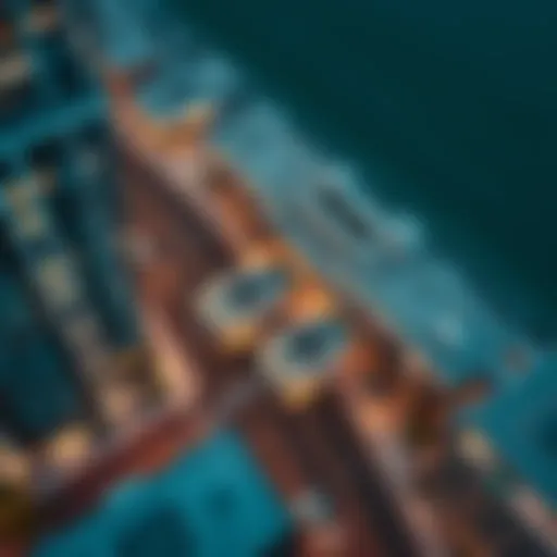 Aerial view of JBR 1 tram station showcasing its strategic location