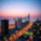 Stunning view of JBR skyline at twilight