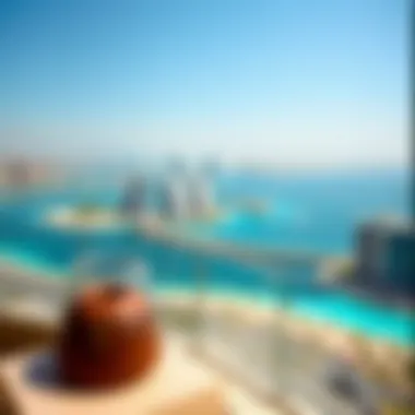 Stunning Views of Palm Jumeirah from the Hotel Panoramic view of Palm Jumeirah from Kempinski Palm Hotel